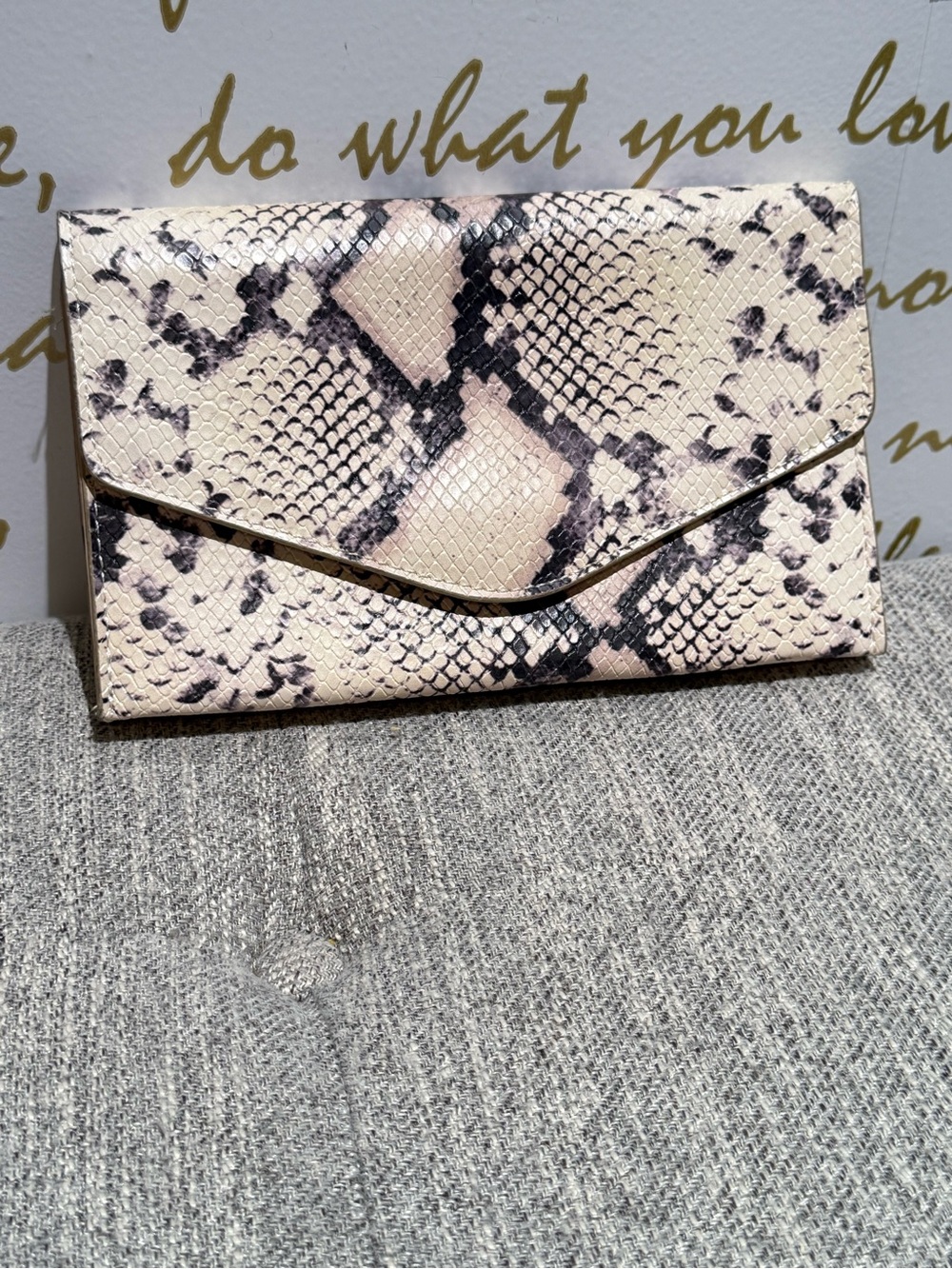 Steve Madden Snakeskin Envelope Clutch Wallet